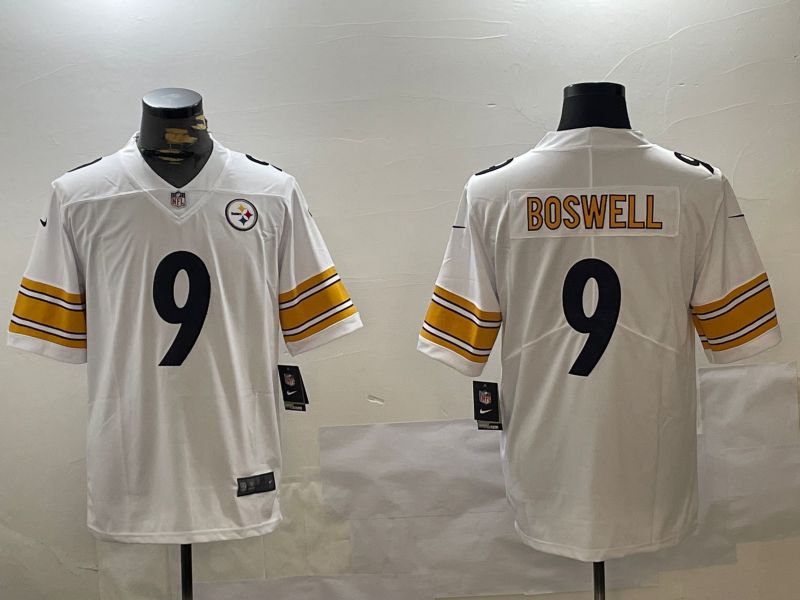 Men Pittsburgh Steelers #9 Boswell White 2024 Nike Limited NFL Jersey style 1->youth mlb jersey->Youth Jersey
